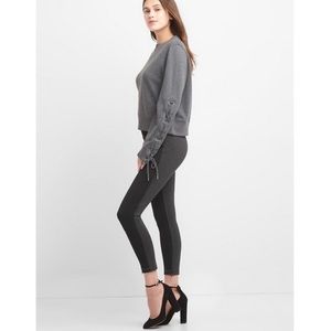 GAP Women's Ponte Sculpt Panel Thick Leggings Size Medium Black Gray‎